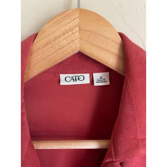 CATO Blazer Jacket Orange Soft Career Two Button Size Large - Picture 5 of 9